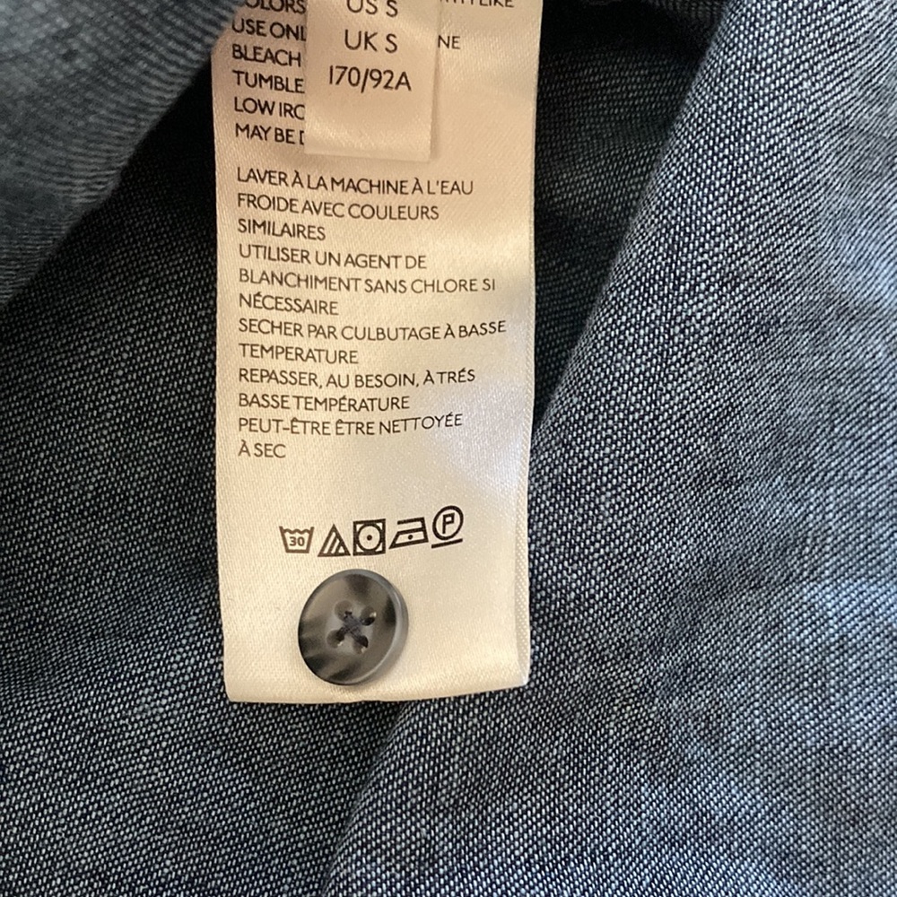 Anthropologie Pilcro and the Letterpress Dot Print Open Back Chambray Buttondown - Picture 4 of 6